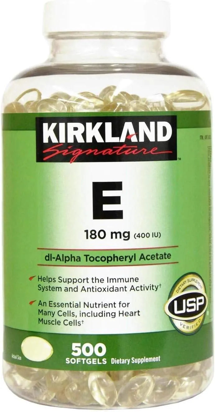 KIRKLAND - Kirkland Signature Vitamin E 400 IU 500 Capsulas Blandas 2 Pack - The Red Vitamin MX - Suplementos Alimenticios - {{ shop.shopifyCountryName }}