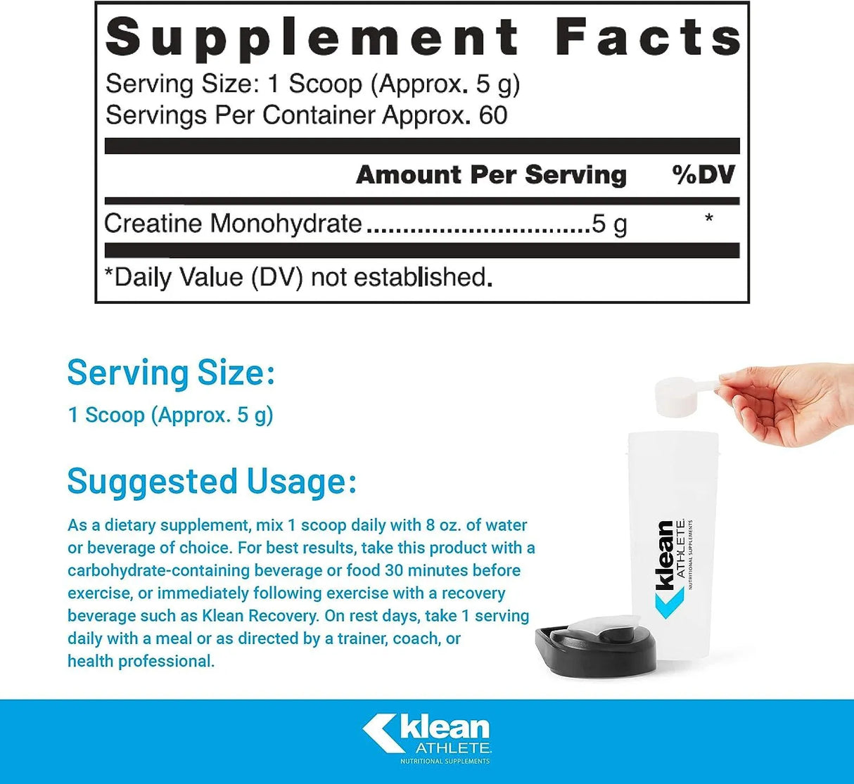 KLEAN ATHLETE - Klean Athlete Klean Creatine 315Gr. - The Red Vitamin MX - Suplementos Alimenticios - {{ shop.shopifyCountryName }}