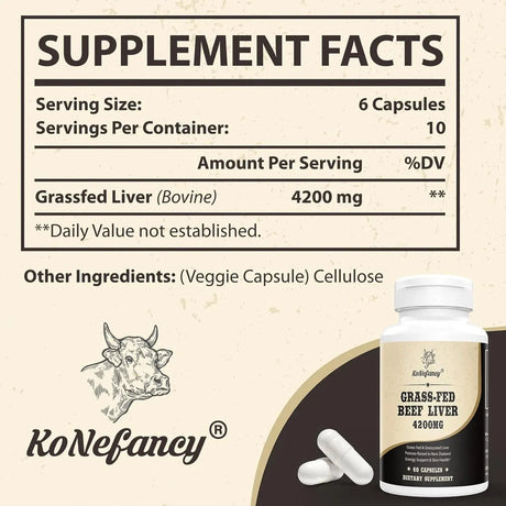 KONEFANCY - KoNefancy Grass Fed Beef Liver 4200Mg. 60 Capsulas 2 Pack - The Red Vitamin MX - Suplementos Alimenticios - {{ shop.shopifyCountryName }}