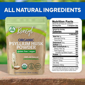 KONSYL - Konsyl Organic Psyllium Husk Powder 340Gr. - The Red Vitamin MX - Suplementos Alimenticios - {{ shop.shopifyCountryName }}