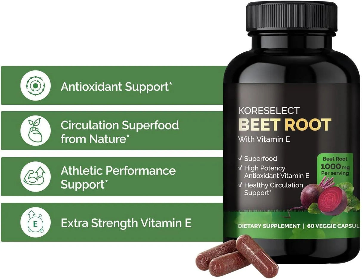 KORESELECT - KORESELECT Beet Root 1000Mg. 60 Capsulas - The Red Vitamin MX - Suplementos Alimenticios - {{ shop.shopifyCountryName }}