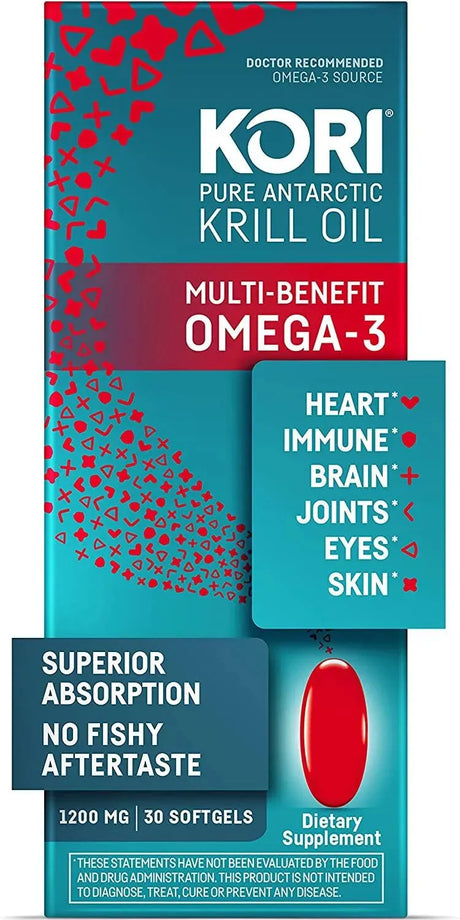 KORI KRILL - Kori Antarctic Krill Oil Omega-3 1200Mg. Max Strength 30 Capsulas Blandas - The Red Vitamin MX - Suplementos Alimenticios - {{ shop.shopifyCountryName }}