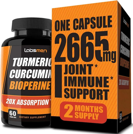 LABSMEN - Labsmen Vegan Turmeric Curcumin with Black Pepper 2665Mg. 60 Capsulas - The Red Vitamin MX - Suplementos Alimenticios - {{ shop.shopifyCountryName }}