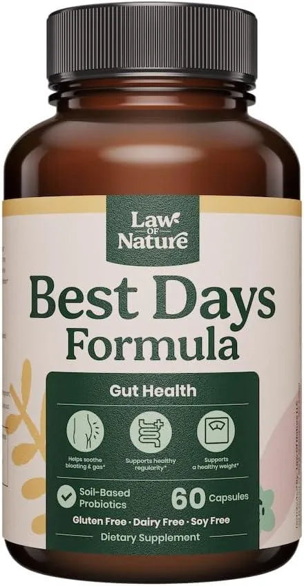 LAW OF NATIURE - Best Days Formula Prebiotic and Probiotics for Digestive Health 60 Capsulas - The Red Vitamin MX - Suplementos Alimenticios - {{ shop.shopifyCountryName }}