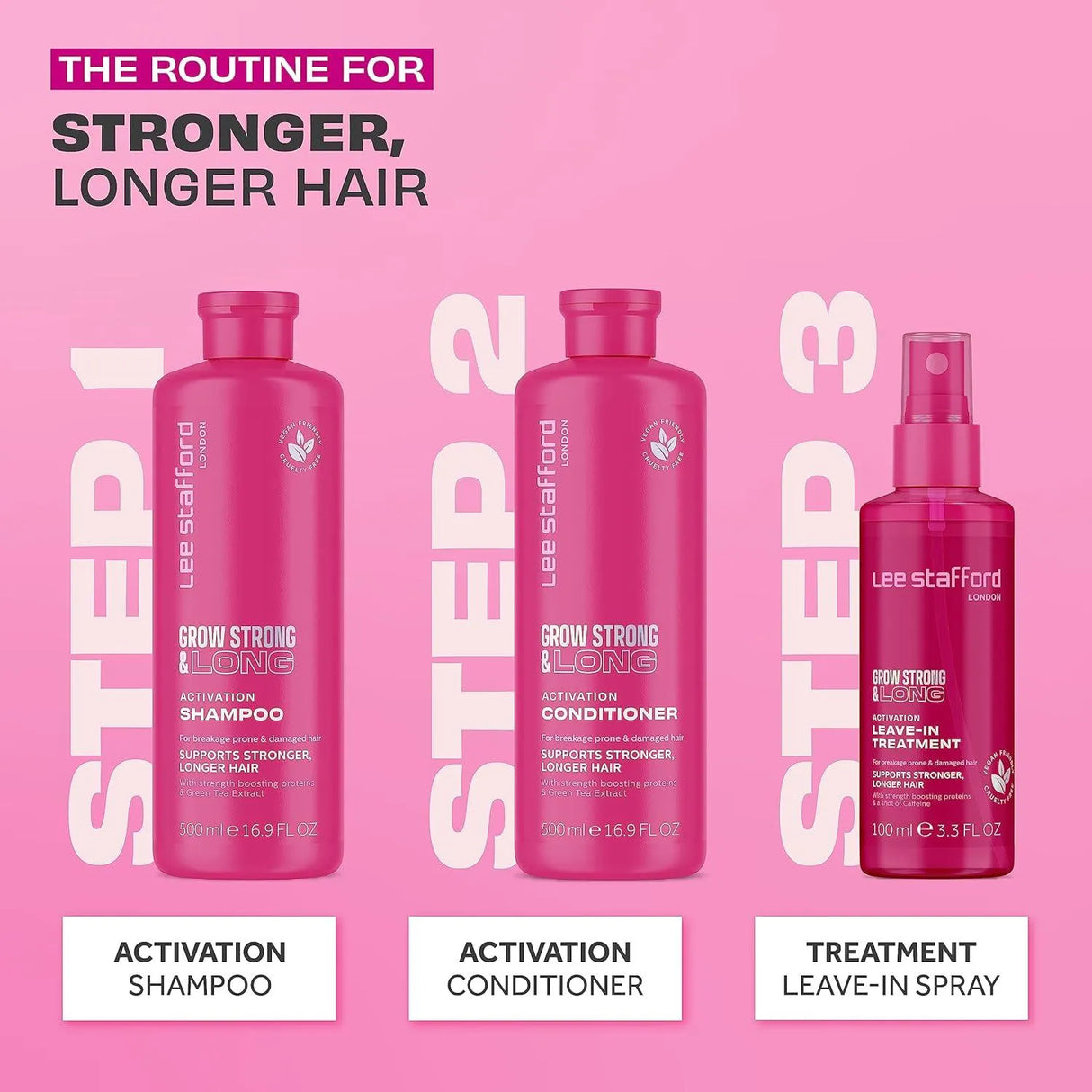 LEE STAFFORD - Lee Stafford Grow Strong & Long Activation Hair regrowth Conditioner 500Ml. - The Red Vitamin MX - Acondicionador Para Cabello - {{ shop.shopifyCountryName }}