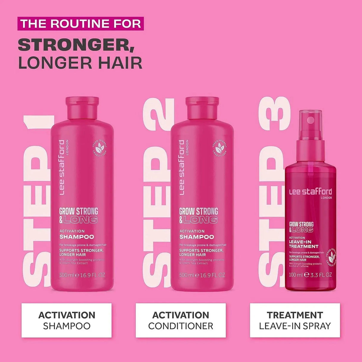 LEE STAFFORD - Lee Stafford Grow Strong & Long Hair Regrowth Volume Shampoo 500Ml. - The Red Vitamin MX - Shampoo Para Cabello - {{ shop.shopifyCountryName }}