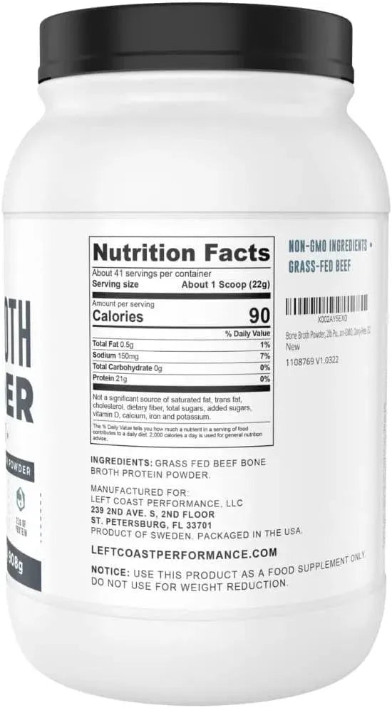 LEFT COAST PERFORMANCE - Left Coast Performance Bone Broth Protein Powder 908Gr. - The Red Vitamin MX - Suplementos Alimenticios - {{ shop.shopifyCountryName }}