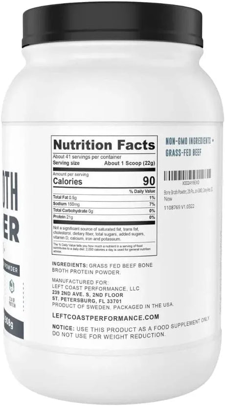 LEFT COAST PERFORMANCE - Left Coast Performance Bone Broth Protein Powder 908Gr. - The Red Vitamin MX - Suplementos Alimenticios - {{ shop.shopifyCountryName }}