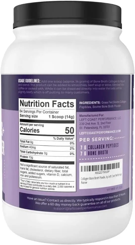 LEFT COAST PERFORMANCE - Left Coast Performance Collagen Bone Broth Powder 908Gr. - The Red Vitamin MX - Suplementos Alimenticios - {{ shop.shopifyCountryName }}