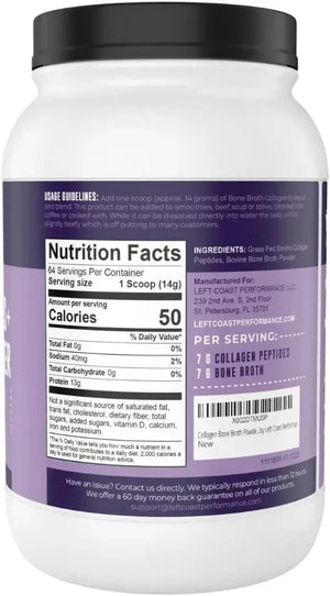 LEFT COAST PERFORMANCE - Left Coast Performance Collagen Bone Broth Powder 908Gr. - The Red Vitamin MX - Suplementos Alimenticios - {{ shop.shopifyCountryName }}