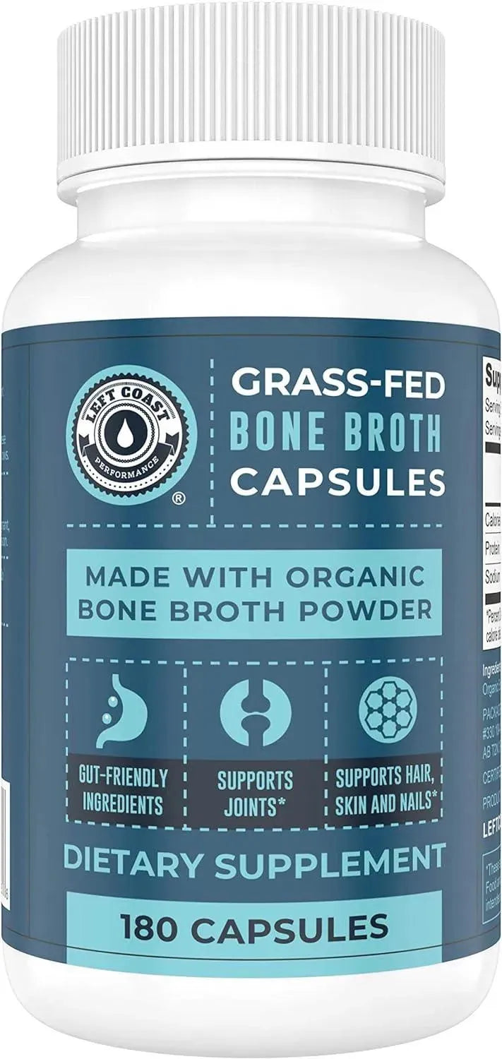 LEFT COAST PERFORMANCE - Left Coast Performance Grass-Fed Bone Broth 180 Capsulas - The Red Vitamin MX - Suplementos Alimenticios - {{ shop.shopifyCountryName }}