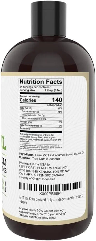 LEFT COAST PERFORMANCE - Left Coast Performance MCT Oil 946Ml. - The Red Vitamin MX - Suplementos Alimenticios - {{ shop.shopifyCountryName }}