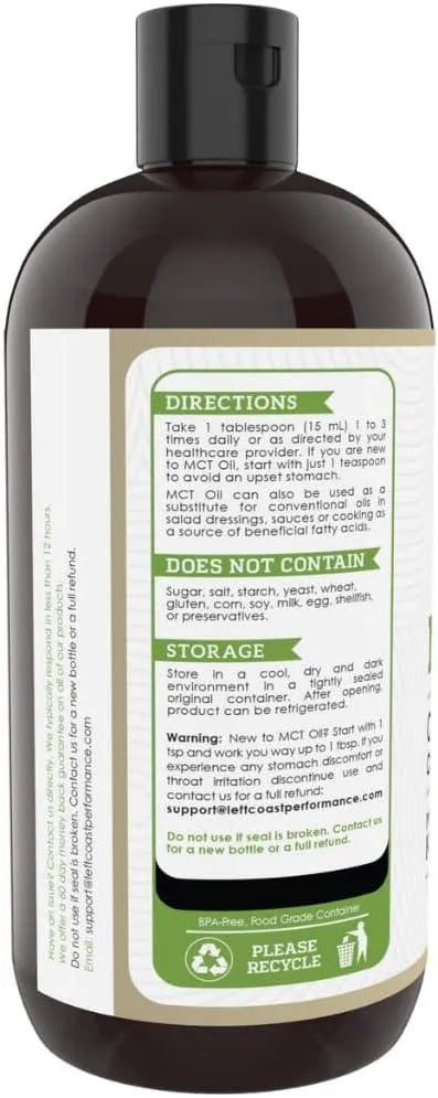 LEFT COAST PERFORMANCE - Left Coast Performance MCT Oil 946Ml. - The Red Vitamin MX - Suplementos Alimenticios - {{ shop.shopifyCountryName }}