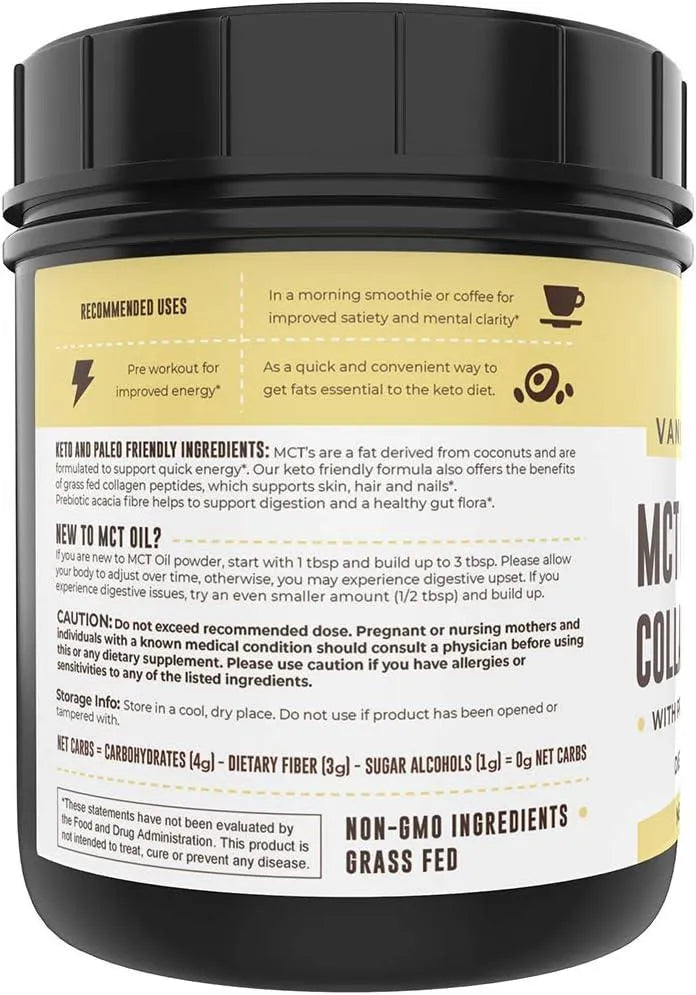 LEFT COAST PERFORMANCE - Left Coast Performance MCT Powder + Collagen + Prebiotic Acacia Fibre Vanilla 454Gr. - The Red Vitamin MX - Suplementos Alimenticios - {{ shop.shopifyCountryName }}