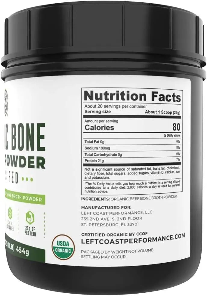 LEFT COAST PERFORMANCE - Left Coast Performance Organic Bone Broth Protein Powder 454Gr. - The Red Vitamin MX - Suplementos Alimenticios - {{ shop.shopifyCountryName }}