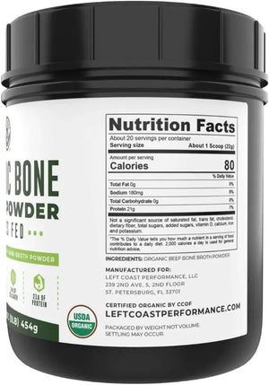LEFT COAST PERFORMANCE - Left Coast Performance Organic Bone Broth Protein Powder 454Gr. - The Red Vitamin MX - Suplementos Alimenticios - {{ shop.shopifyCountryName }}