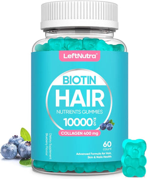 LEFTNUTRA - LeftNutra Hair Vitamins Biotin Gummies 10000mcg 60 Gomitas - The Red Vitamin MX - Suplementos Alimenticios - {{ shop.shopifyCountryName }}