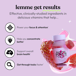 LEMME - Lemme Focus Concentration & Brain Health Gummies 50 Gomitas - The Red Vitamin MX - Suplementos Alimenticios - {{ shop.shopifyCountryName }}