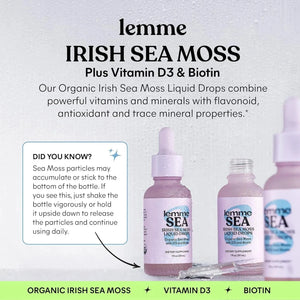 LEMME - Lemme Irish Sea Moss Organic Liquid Drops with Vitamin D3 and Biotin 30Ml. - The Red Vitamin MX - Suplementos Alimenticios - {{ shop.shopifyCountryName }}