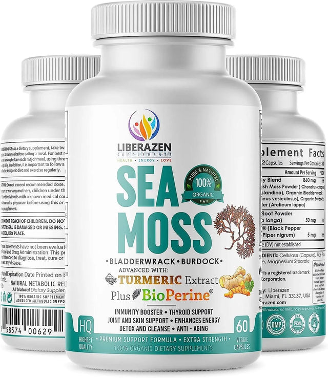 LIBERAZEN - Liberazen Organic Irish Sea Moss 60 Capsulas - The Red Vitamin MX - Suplementos Alimenticios - {{ shop.shopifyCountryName }}