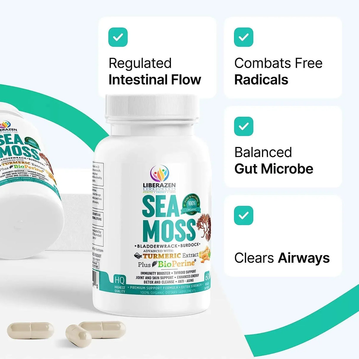 LIBERAZEN - Liberazen Organic Irish Sea Moss 60 Capsulas - The Red Vitamin MX - Suplementos Alimenticios - {{ shop.shopifyCountryName }}