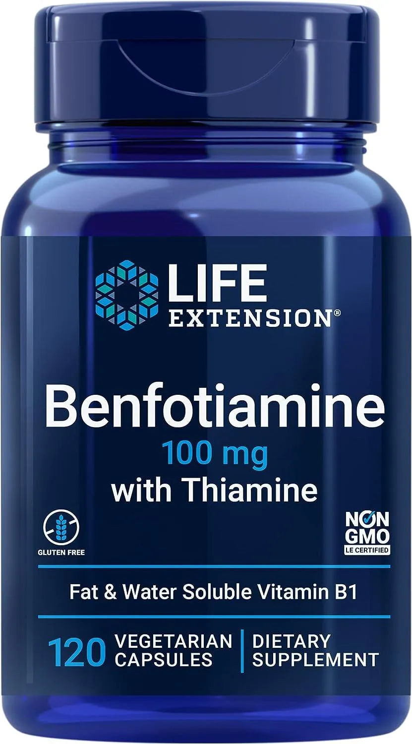 LIFE EXTENSION - Life Extension Benfotiamine with Thiamine 120 Capsulas - The Red Vitamin MX - Suplementos Alimenticios - {{ shop.shopifyCountryName }}