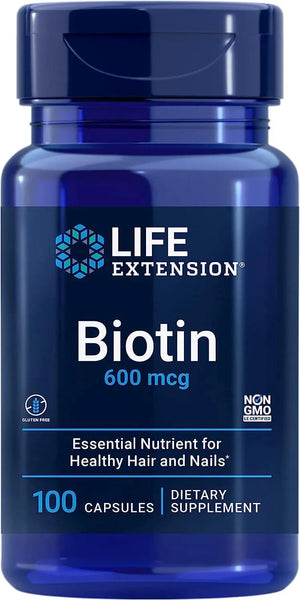 LIFE EXTENSION - Life Extension Biotin 600 mcg 100 Capsulas - The Red Vitamin MX - Suplementos Alimenticios - {{ shop.shopifyCountryName }}