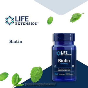 LIFE EXTENSION - Life Extension Biotin 600 mcg 100 Capsulas - The Red Vitamin MX - Suplementos Alimenticios - {{ shop.shopifyCountryName }}