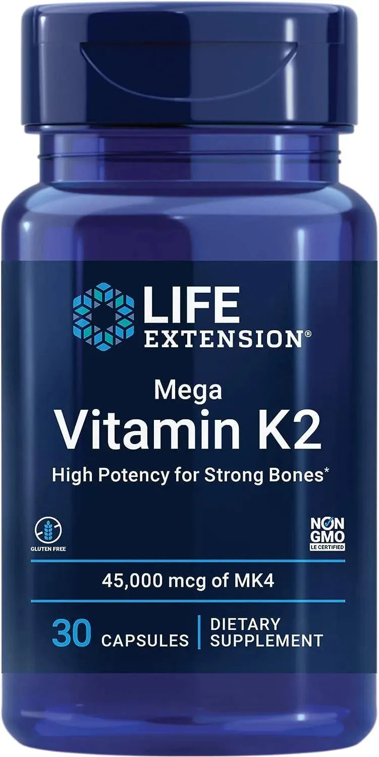 LIFE EXTENSION - Life Extension Mega Vitamin K2 High Potency 30 Capsulas - The Red Vitamin MX - Suplementos Alimenticios - {{ shop.shopifyCountryName }}