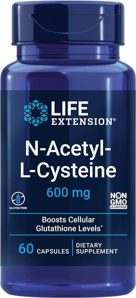 LIFE EXTENSION - Life Extension N-Acetyl-L-Cysteine (NAC) 600Mg. 60 Capsulas - The Red Vitamin MX - Suplementos Alimenticios - {{ shop.shopifyCountryName }}