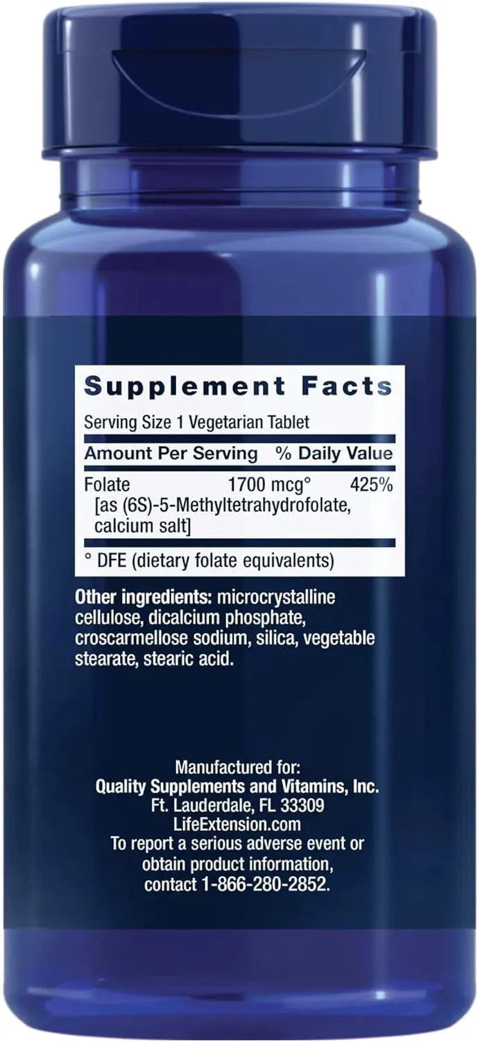 LIFE EXTENSION - Life Extension Optimized Folate L-methylfolate 100 Tabletas - The Red Vitamin MX - Suplementos Alimenticios - {{ shop.shopifyCountryName }}
