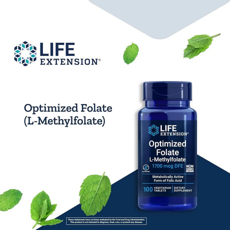 LIFE EXTENSION - Life Extension Optimized Folate L-methylfolate 100 Tabletas - The Red Vitamin MX - Suplementos Alimenticios - {{ shop.shopifyCountryName }}