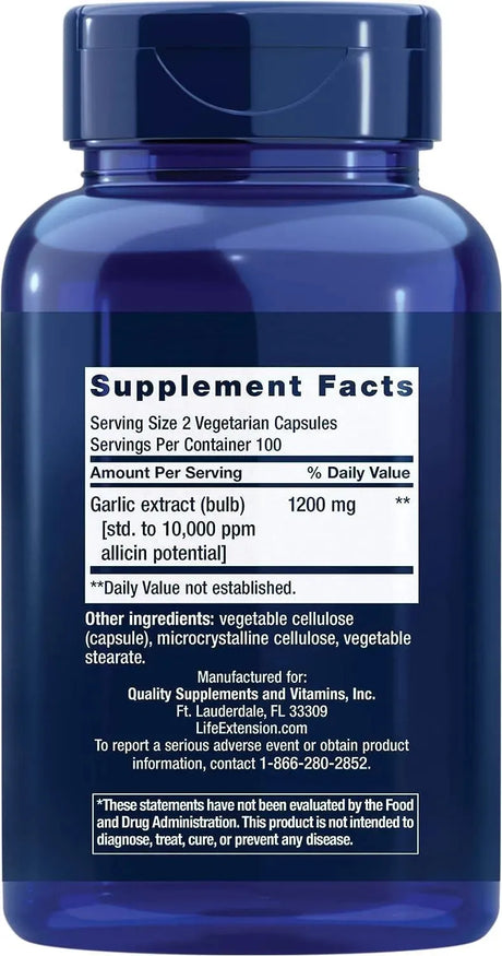 LIFE EXTENSION - Life Extension Optimized Garlic 1200Mg. 200 Capsulas - The Red Vitamin MX - Suplementos Alimenticios - {{ shop.shopifyCountryName }}