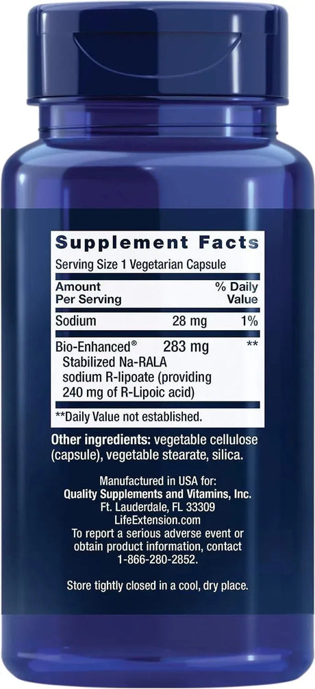 LIFE EXTENSION - Life Extension Super R-Lipoic Acid 60 Capsulas - The Red Vitamin MX - Suplementos Alimenticios - {{ shop.shopifyCountryName }}