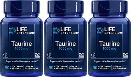 LIFE EXTENSION - Life Extension Taurine 1000Mg. 90 Capsulas 3 Pack - The Red Vitamin MX - Suplementos Alimenticios - {{ shop.shopifyCountryName }}