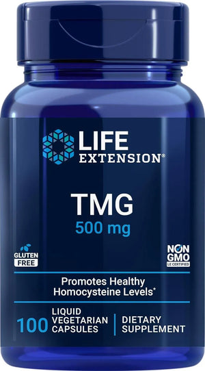 LIFE EXTENSION - Life Extension TMG 500Mg. 100 Capsulas - The Red Vitamin MX - Suplementos Alimenticios - {{ shop.shopifyCountryName }}