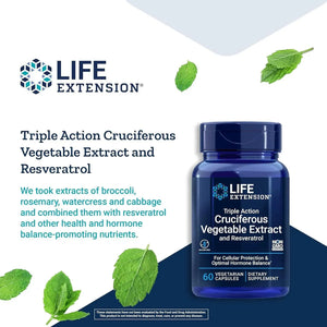 LIFE EXTENSION - Life Extension Triple Action Cruciferous Vegetable Extract & Resveratrol 60 Capsulas - The Red Vitamin MX - Suplementos Alimenticios - {{ shop.shopifyCountryName }}