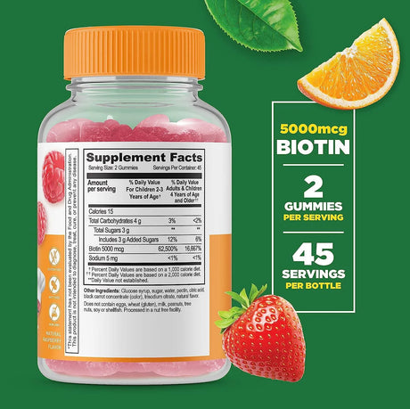 LIFEABLE - Lifeable Biotin Gummies for Kids 5,000 mcg 90 Gomitas - The Red Vitamin MX - Suplementos Alimenticios - {{ shop.shopifyCountryName }}