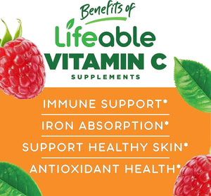 LIFEABLE - Lifeable Vitamin C 700Mg. 90 Gomitas - The Red Vitamin MX - Suplementos Alimenticios - {{ shop.shopifyCountryName }}