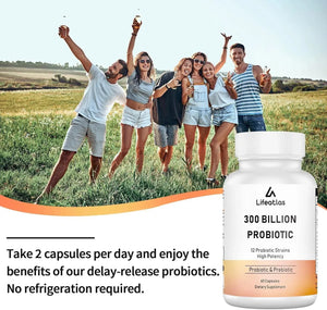 LIFEATLAS - Lifeatlas 300 Billion CFU Probiotics 60 Capsulas - The Red Vitamin MX - Suplementos Alimenticios - {{ shop.shopifyCountryName }}