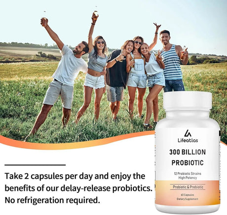LIFEATLAS - Lifeatlas 300 Billion CFU Probiotics 60 Capsulas - The Red Vitamin MX - Suplementos Alimenticios - {{ shop.shopifyCountryName }}