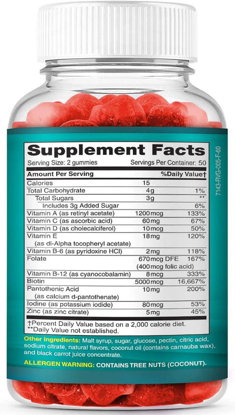 LIFECENTRIC HEALTH - LifeCentric Health Hair Skin and Nails Gummies High Potency Biotin 5000mcg 100 Gomitas - The Red Vitamin MX - Suplementos Alimenticios - {{ shop.shopifyCountryName }}