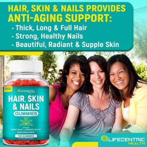 LIFECENTRIC HEALTH - LifeCentric Health Hair Skin and Nails Gummies High Potency Biotin 5000mcg 100 Gomitas - The Red Vitamin MX - Suplementos Alimenticios - {{ shop.shopifyCountryName }}