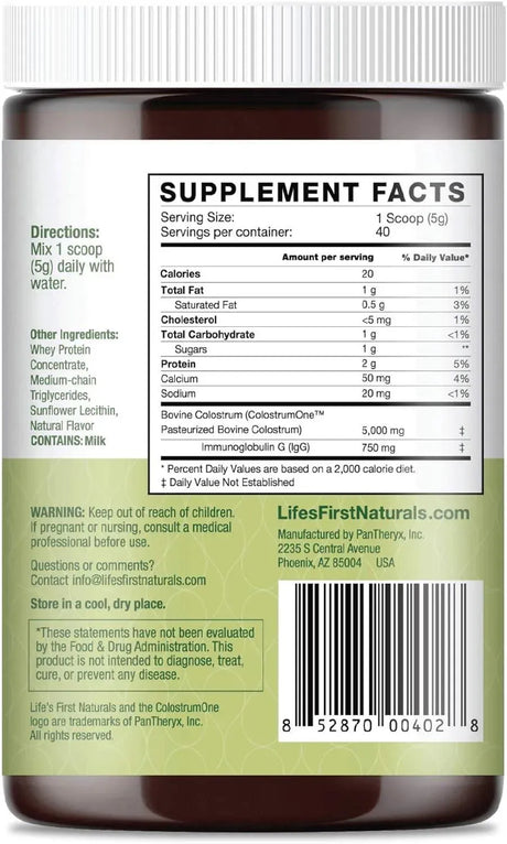 LIFE´S FIRST - Life's First Naturals Colostrum Supplement Powder 200Gr. - The Red Vitamin MX - Suplementos Alimenticios - {{ shop.shopifyCountryName }}