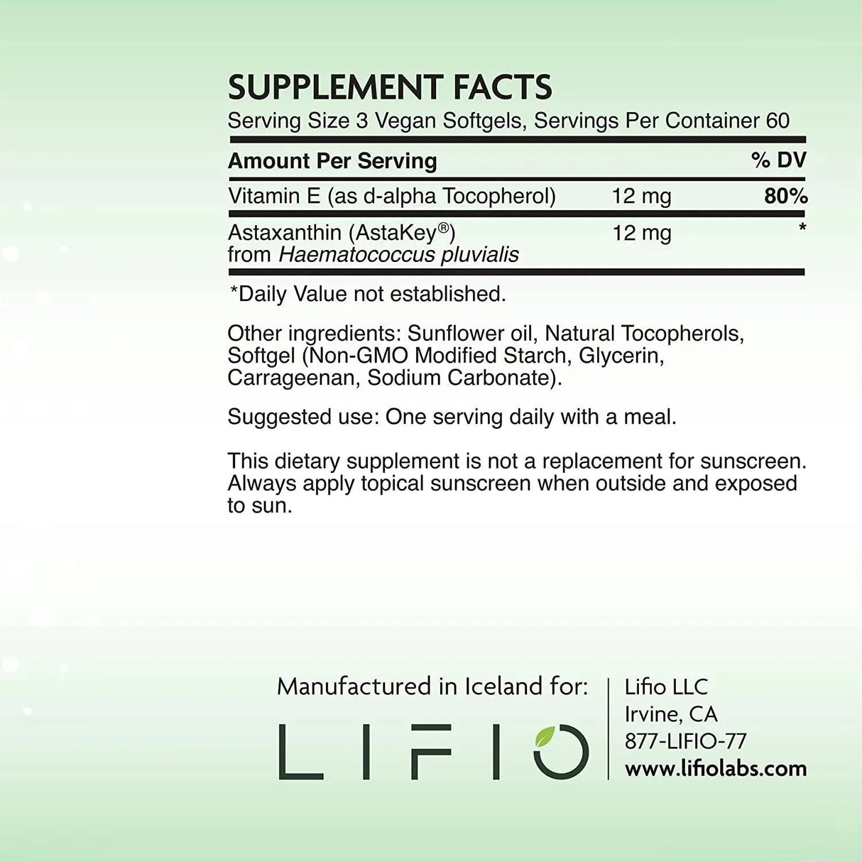 LIFIO - Lifio Icelandic Astaxanthin 12Mg. 180 Capsulas Blandas - The Red Vitamin MX - Suplementos Alimenticios - {{ shop.shopifyCountryName }}