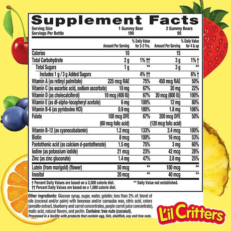 LIL CRITTERS - L'il Critters Gummy Vites Kids Daily Multivitamin 190 Gomitas - The Red Vitamin MX - Suplementos Alimenticios - {{ shop.shopifyCountryName }}