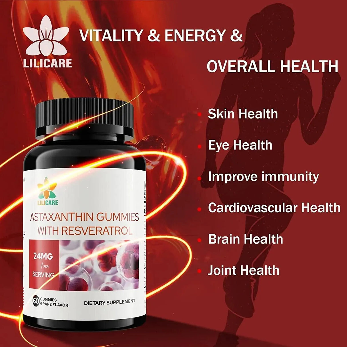 LILICARE - Lilicare Astaxanthin 24Mg. 120 Gomitas - The Red Vitamin MX - Suplementos Alimenticios - {{ shop.shopifyCountryName }}