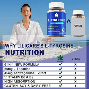 LILICARE - Lilicare L Tyrosine Gummies 1100Mg. 60 Gomitas 2 Pack - The Red Vitamin MX - Suplementos Alimenticios - {{ shop.shopifyCountryName }}