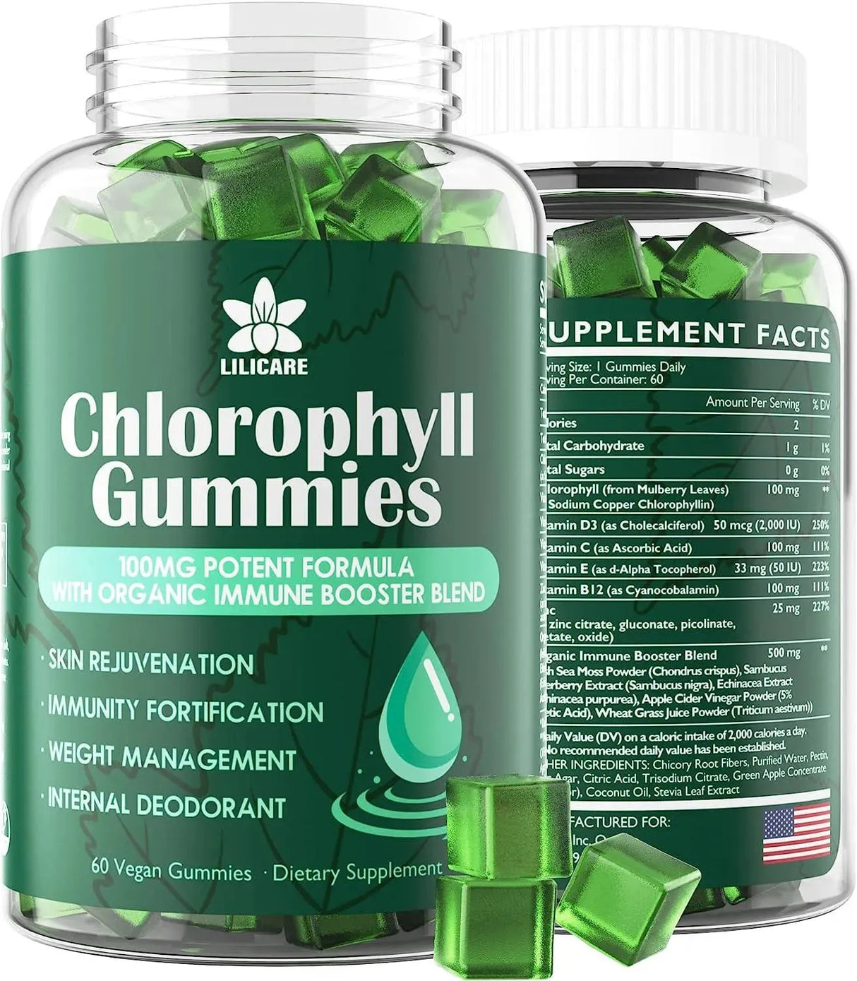 LILICARE - Lilicare Sugar Free Chlorophyll Gummies 60 Gomitas - The Red Vitamin MX - Suplementos Alimenticios - {{ shop.shopifyCountryName }}