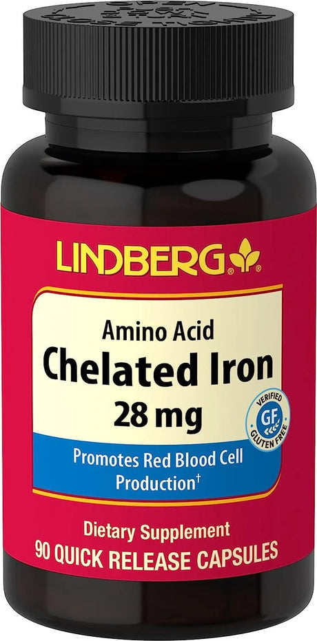 LINDBERG - Lindberg Chelated Iron Supplement 28Mg. 90 Capsulas - The Red Vitamin MX - Suplementos Alimenticios - {{ shop.shopifyCountryName }}